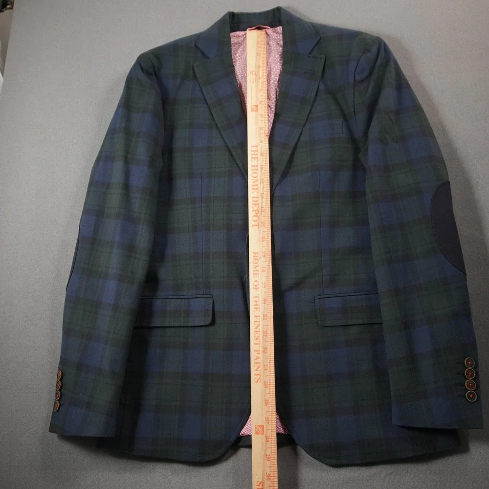 Watch Tartan Plaid Ivy League Elbo Patch El Ganso Mens Blazer US 38 Euro 48